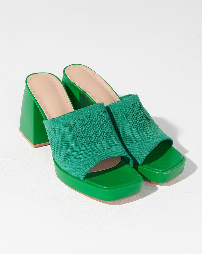 Bree High Heels Opened Toe Mules - Sandals - Green