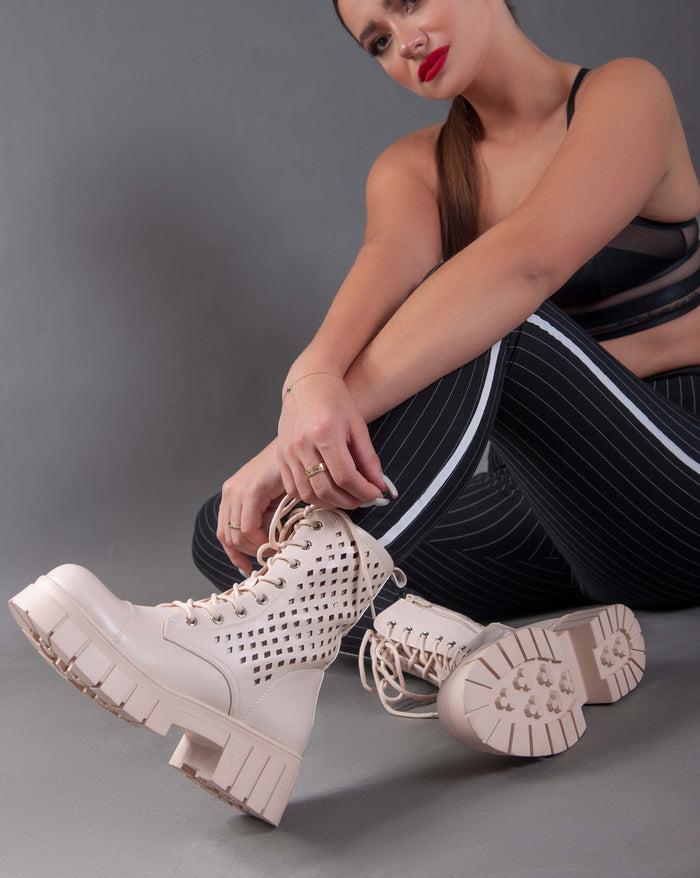 Bree Hiking Ankle Boots - Beige