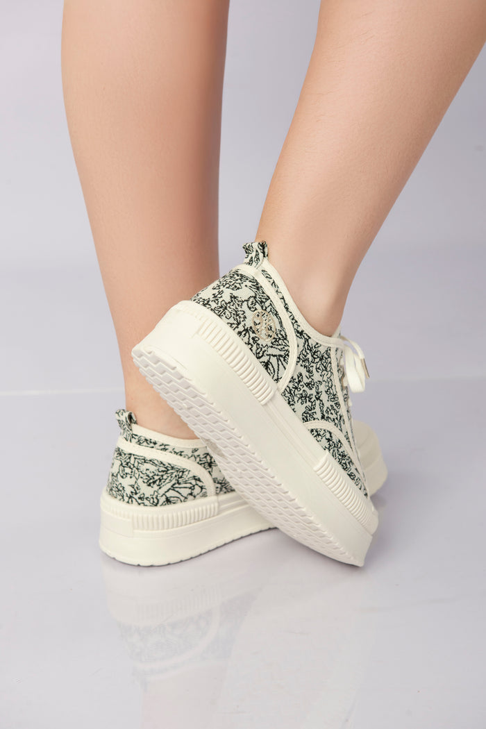 Bree Ink Weave Sneakers - White
