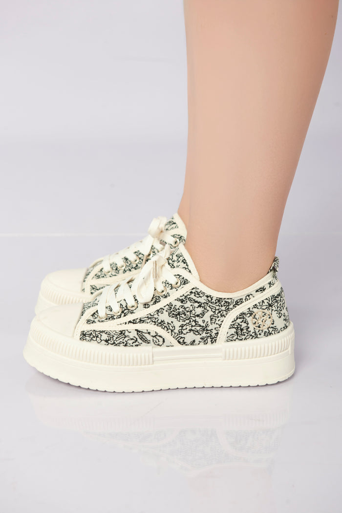 bree Ink Weave Sneakers - White