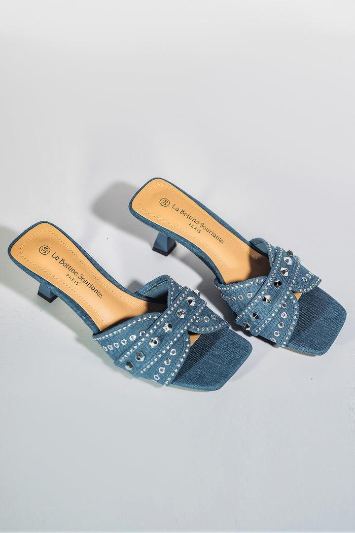 bree Jewels Heels - Dark Blue