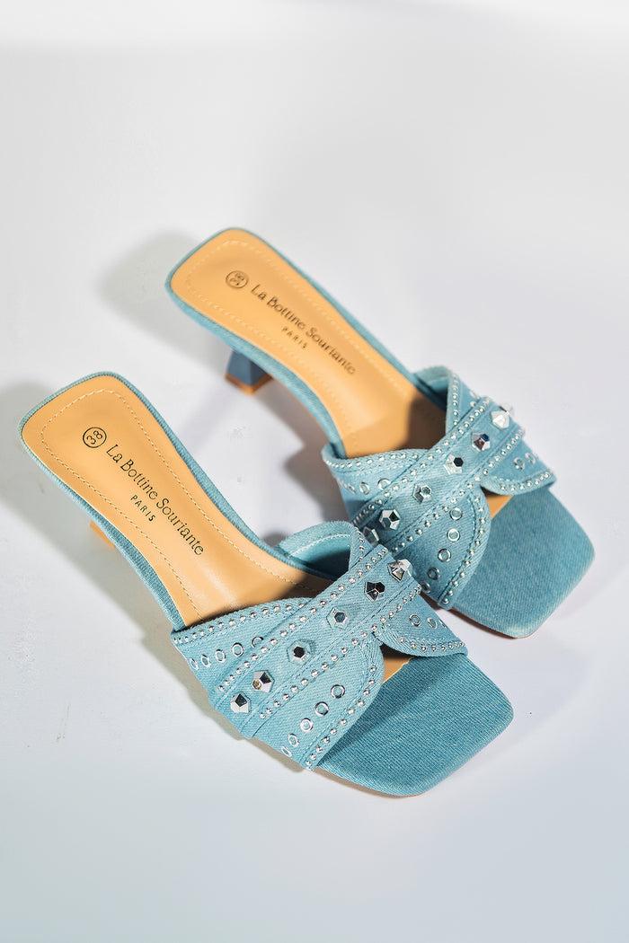 bree Jewels Heels - Light Blue