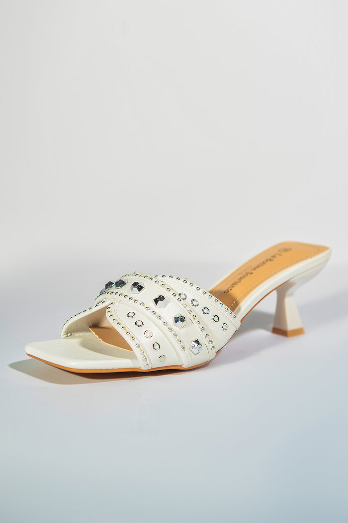 Bree Jewels Heels - White