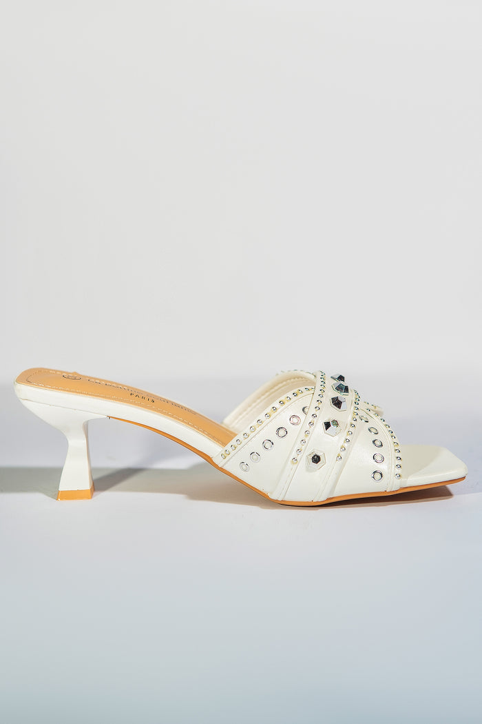 Bree Jewels Heels - White