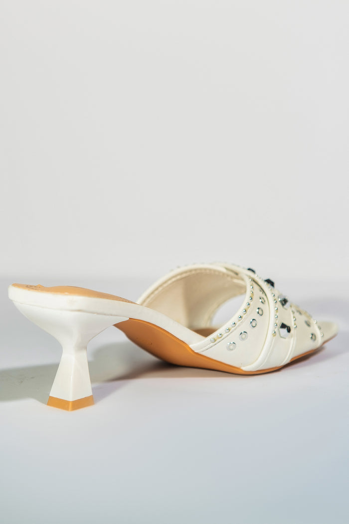 Bree Jewels Heels - White