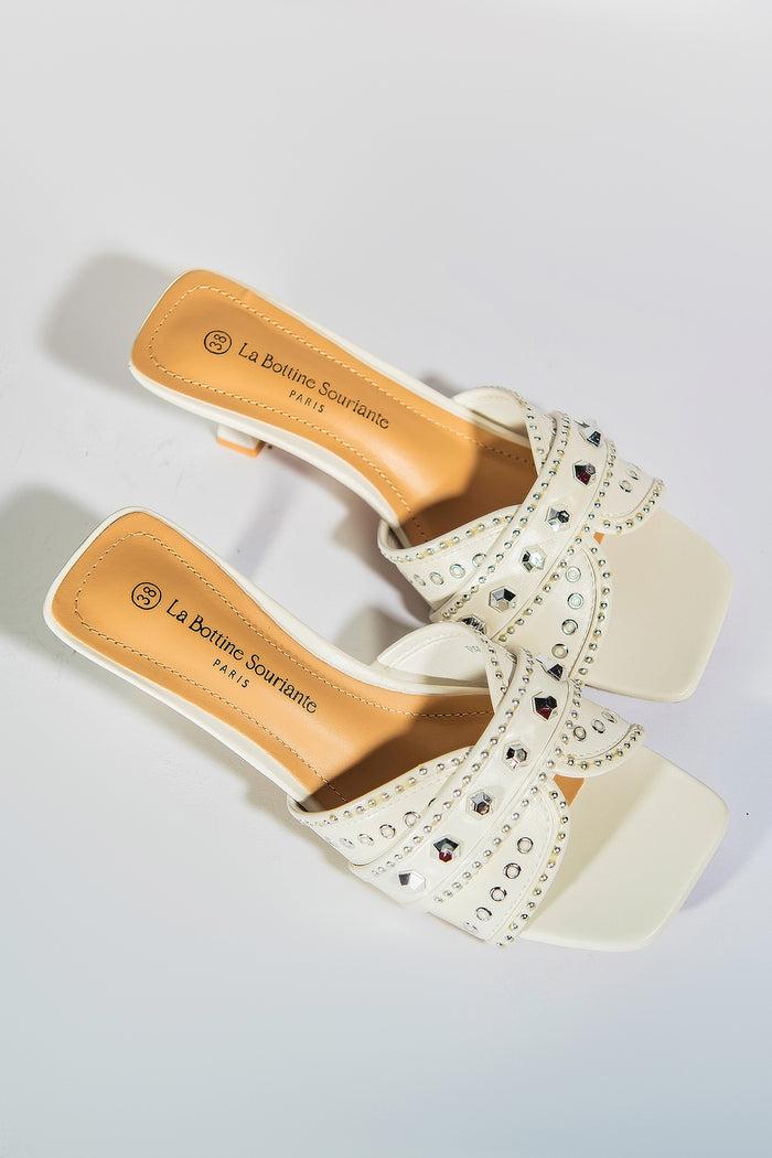 bree Jewels Heels - White