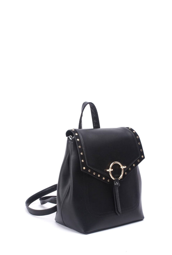 Bree Kate Leather Backpack - Black