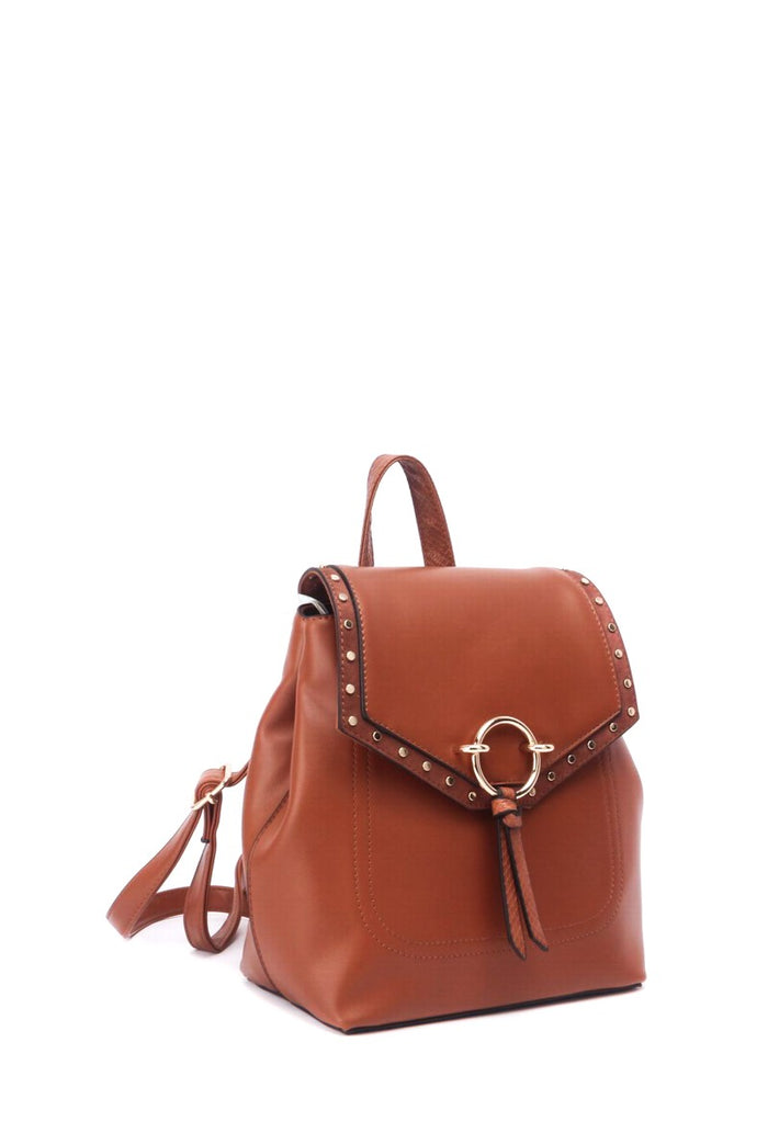 Bree Kate Leather Backpack - Camel