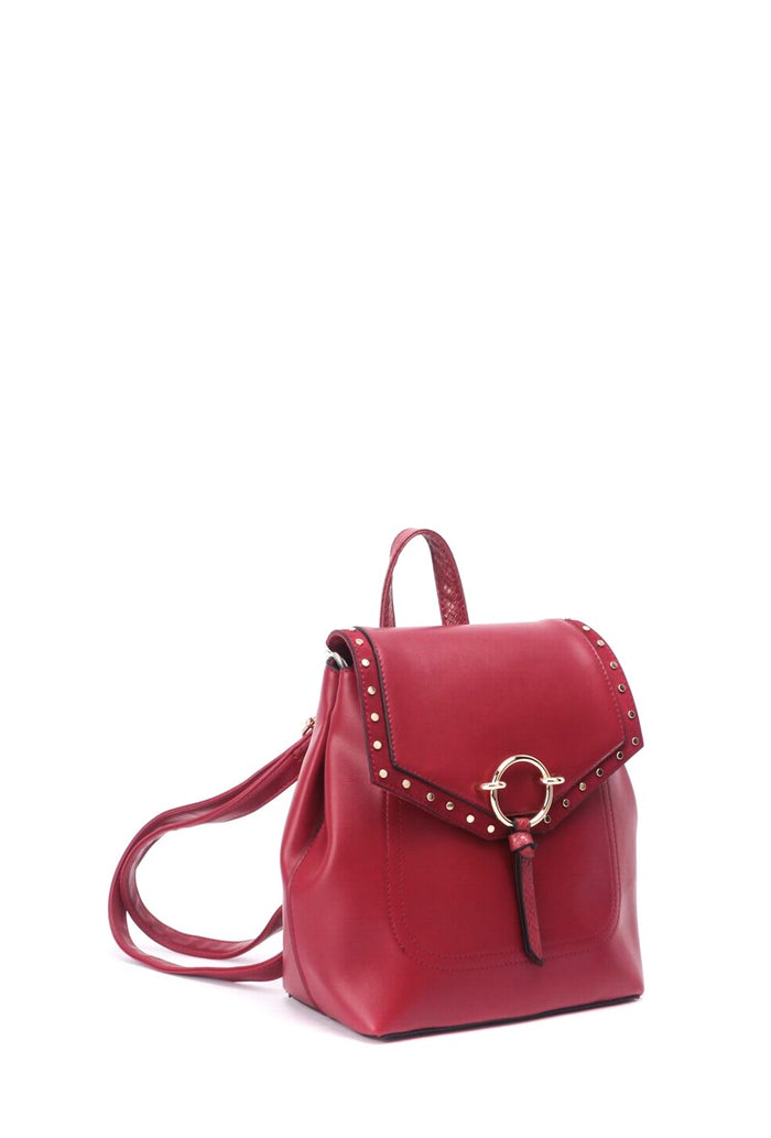 Bree Kate Leather Backpack - Maroon