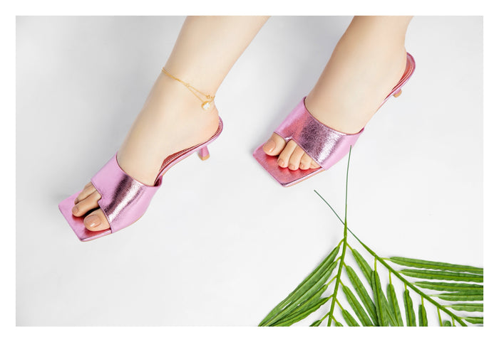 Bree Logan Metallic Mules - Sandal Heels