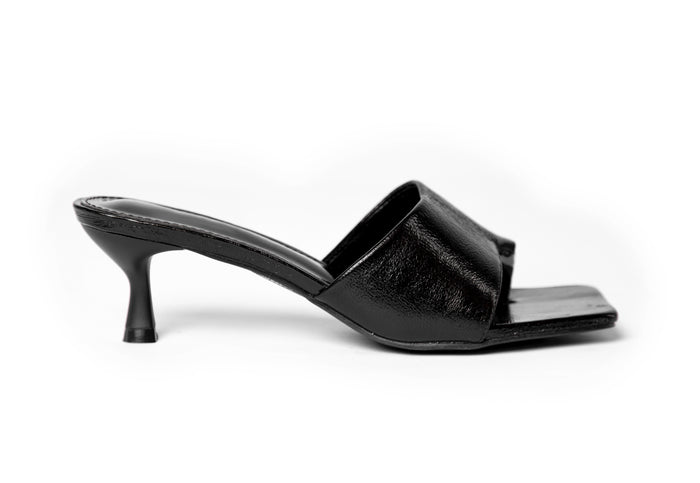 Bree Logan Metallic Mules - Sandal Heels - Black