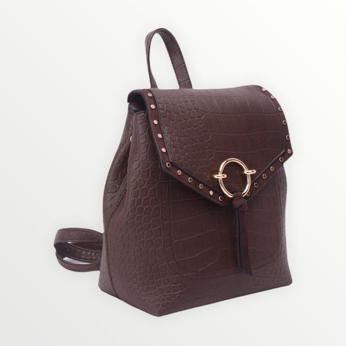Bree Luna Leather Backpack - Brown