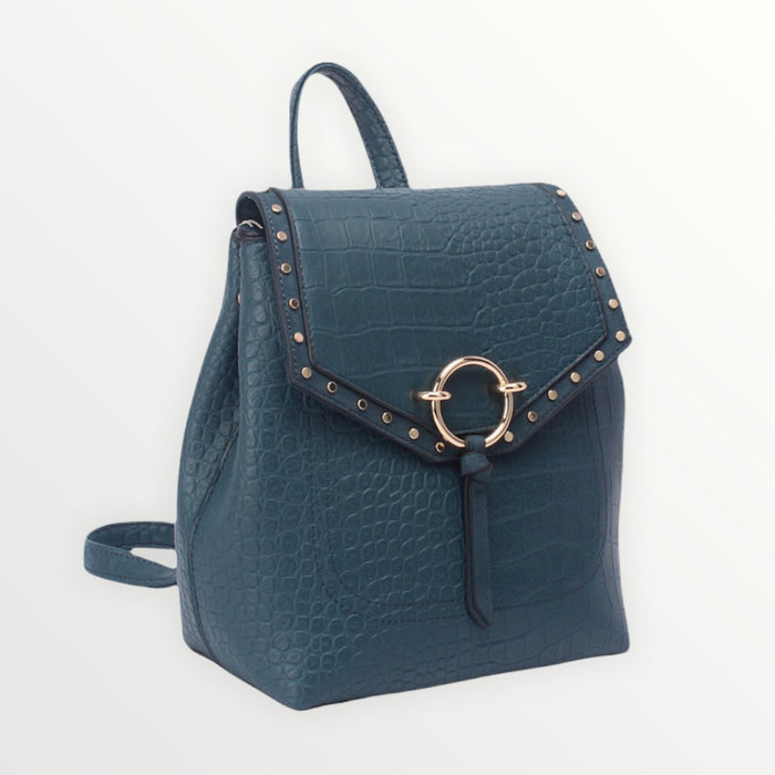 Bree Luna Leather Backpack - Petrole