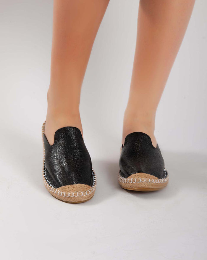 Bree Metallic Mules - Black