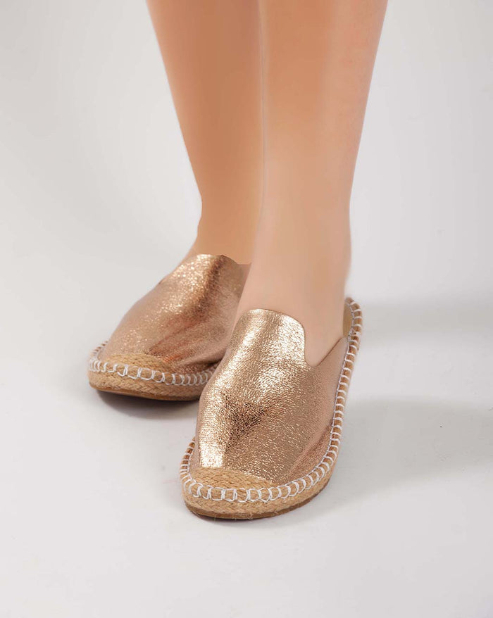 Bree Metallic Mules - Champagne