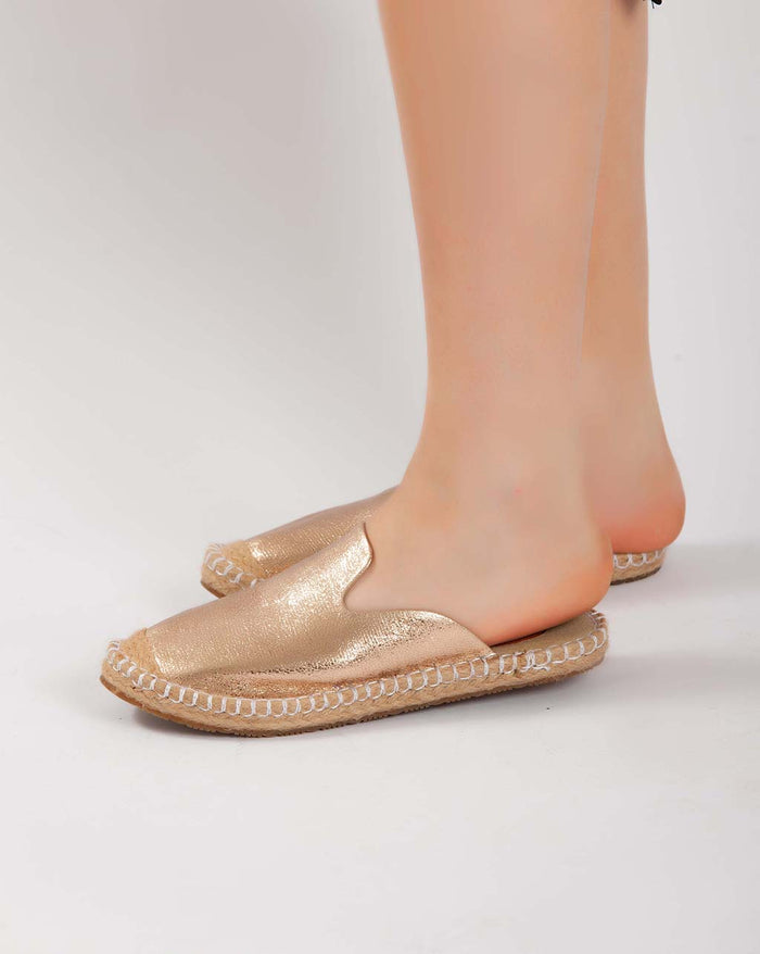 bree Metallic Mules - Champagne