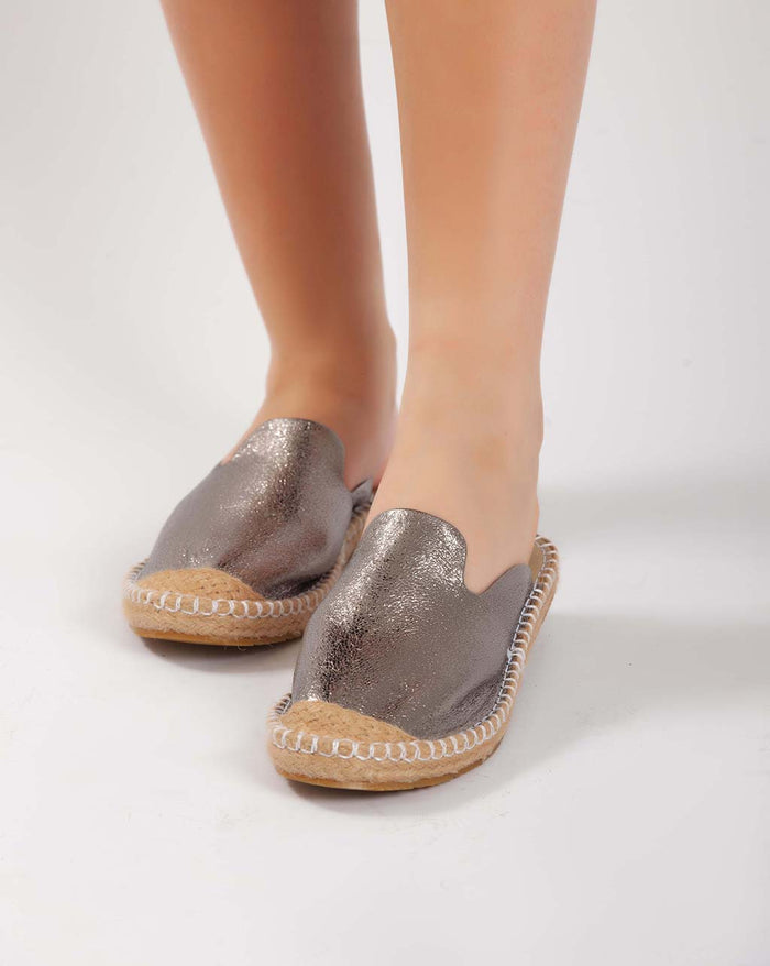 Bree Metallic Mules - Silver