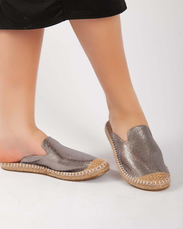 Bree Metallic Mules - Silver