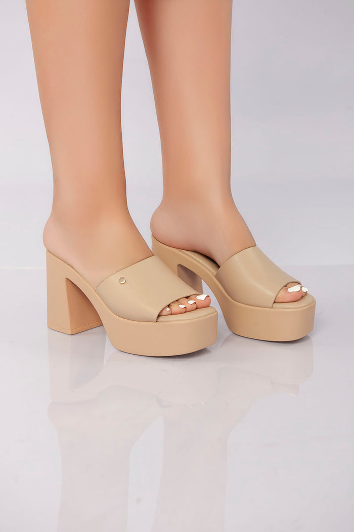 Bree Platform Block Mule - Beige