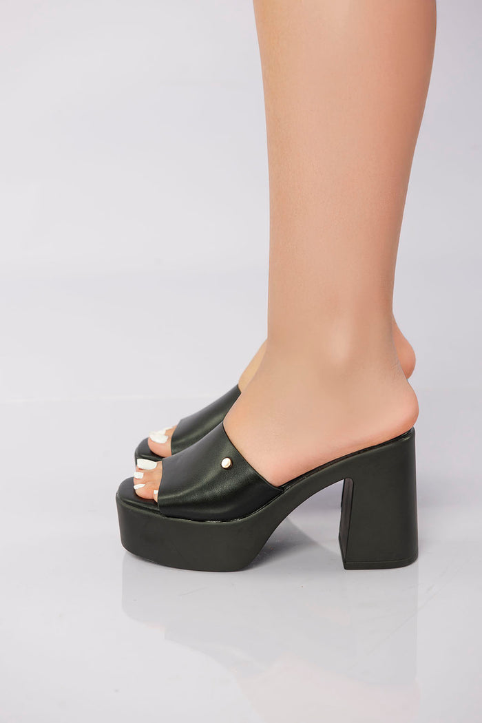 bree Platform Block Mule - Black