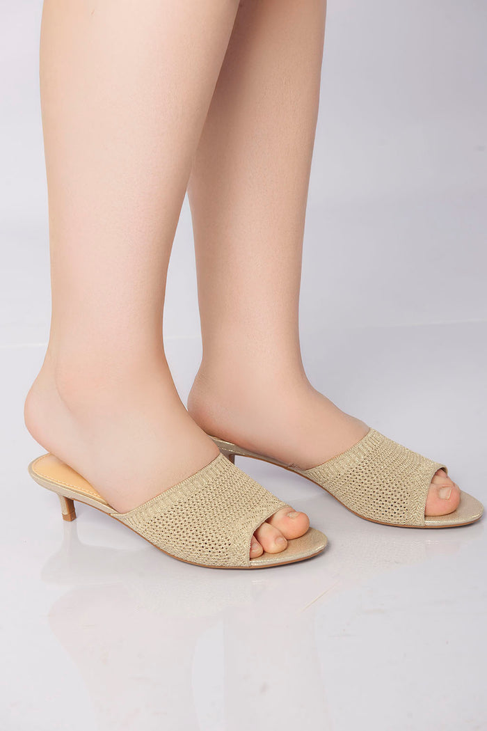 Bree Point Weave Heels - Gold