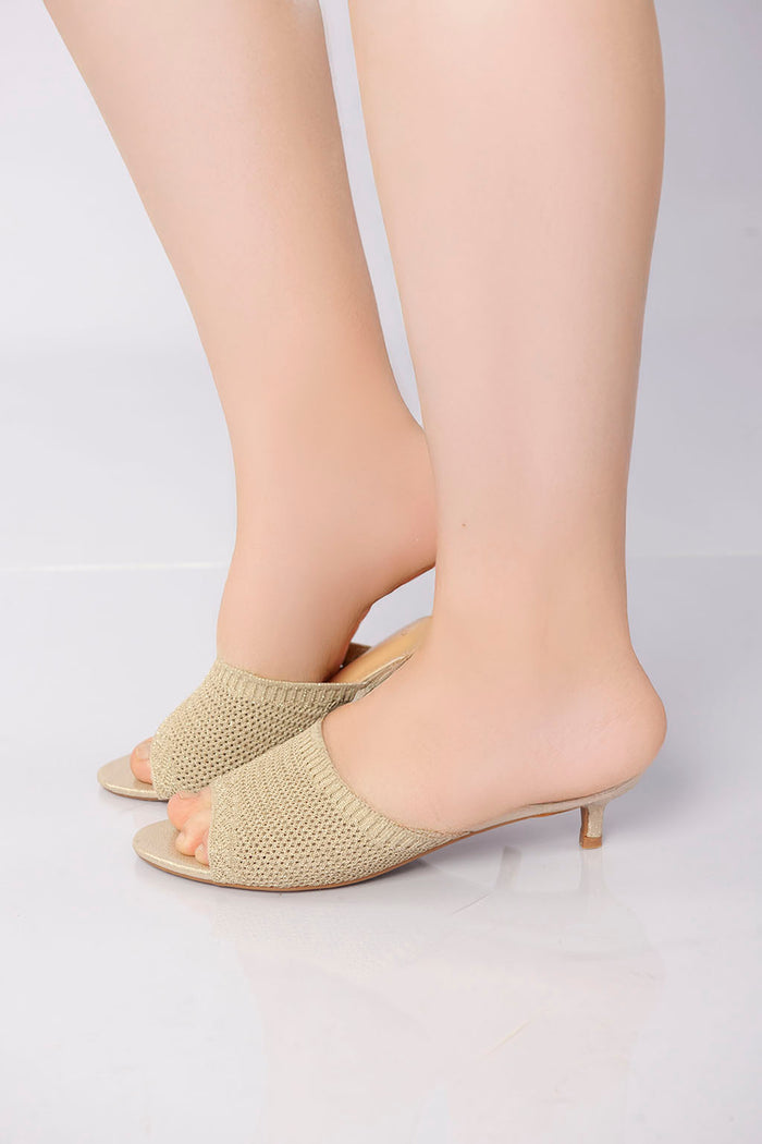 bree Point Weave Heels - Gold