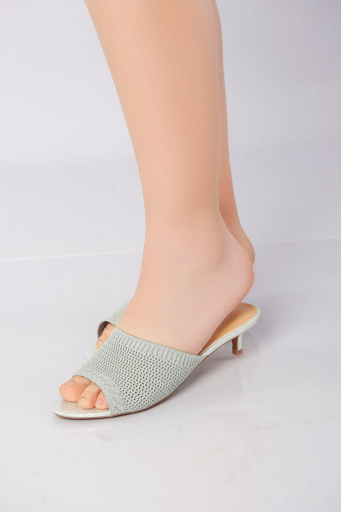 Bree Point Weave Heels - Silver