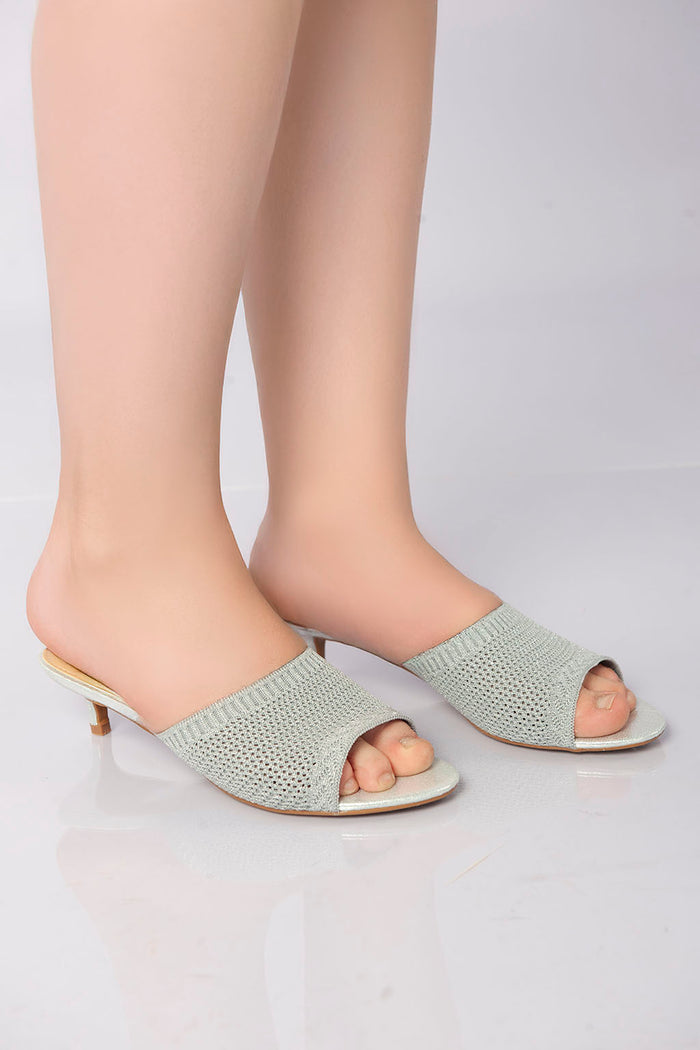 Bree Point Weave Heels - Silver