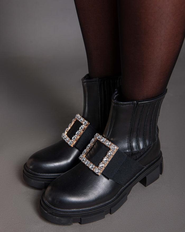 Bree Rangers Strass Buckle Boots - Black