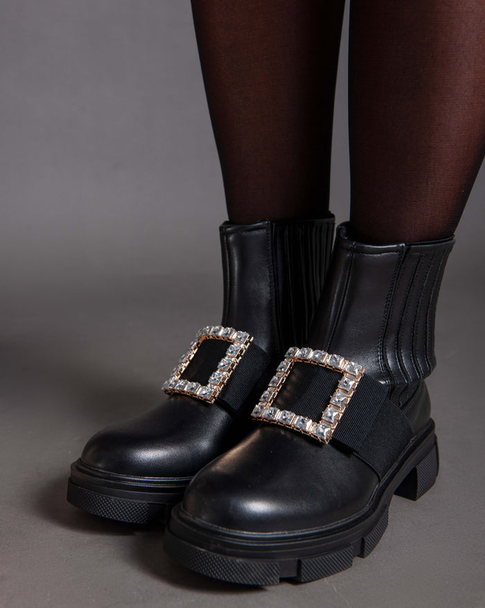 bree Rangers strass buckle boots - Black