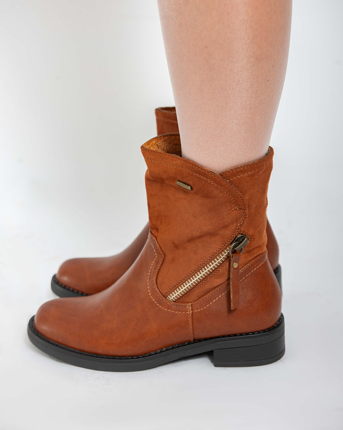 Bree Rieker Chunky Ankle Boots - Camel