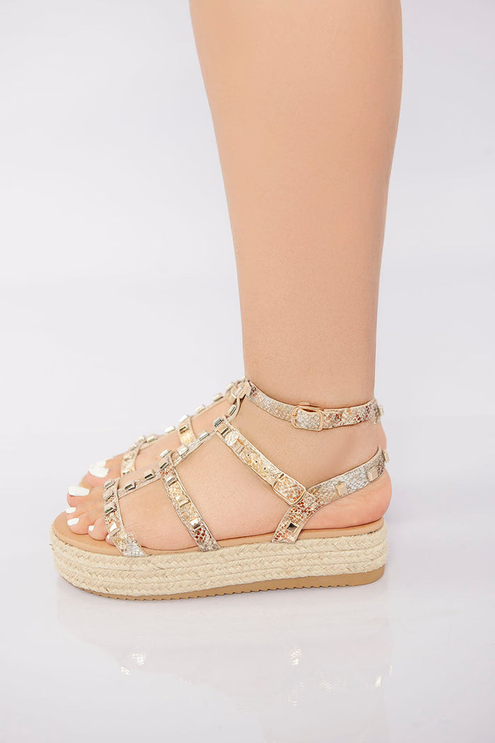 bree Rockstud Platform Gladiator Sandal - Snake
