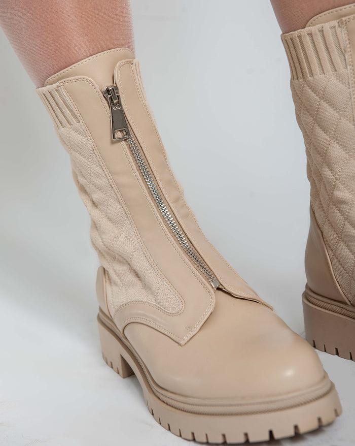bree Rubberised chuncky boots - Beige