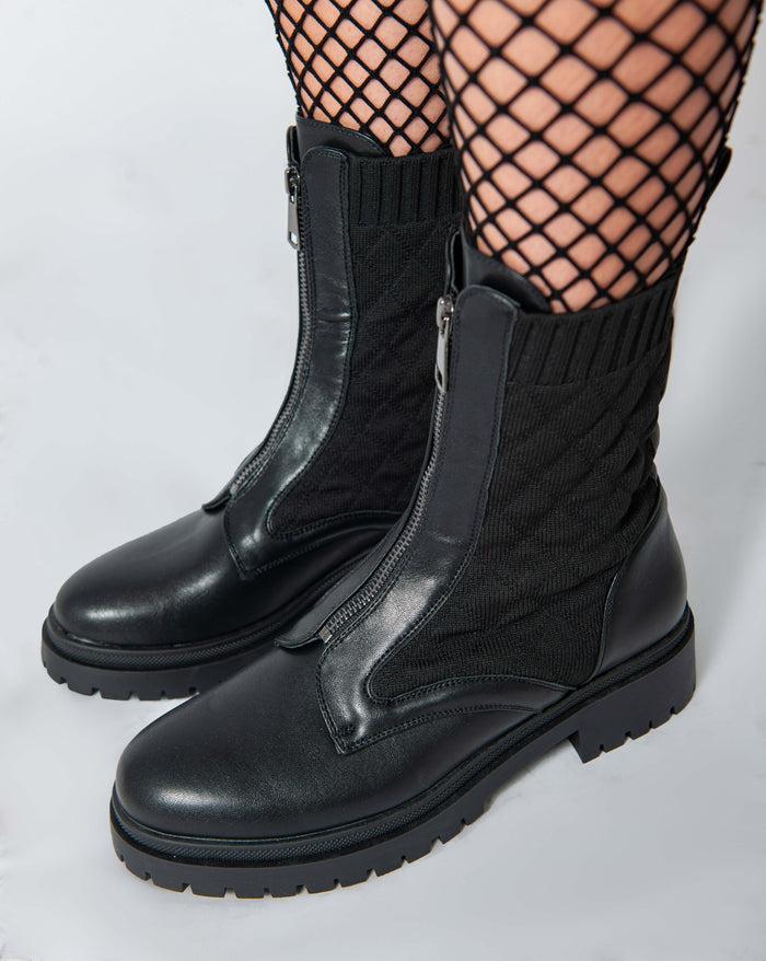 Bree Rubberised Chuncky Boots - Black A
