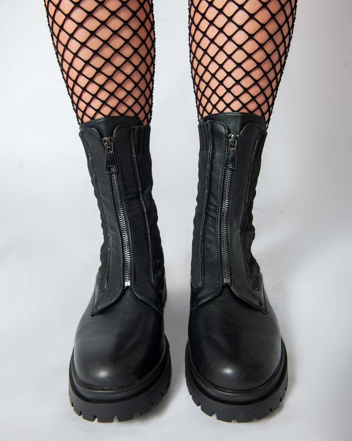 Bree Rubberised Chuncky Boots - Black A