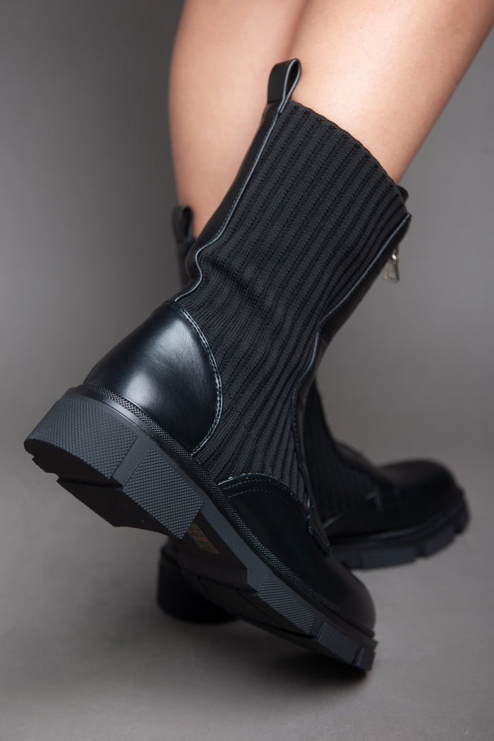 Bree Sided Socks - Half Boot - Black