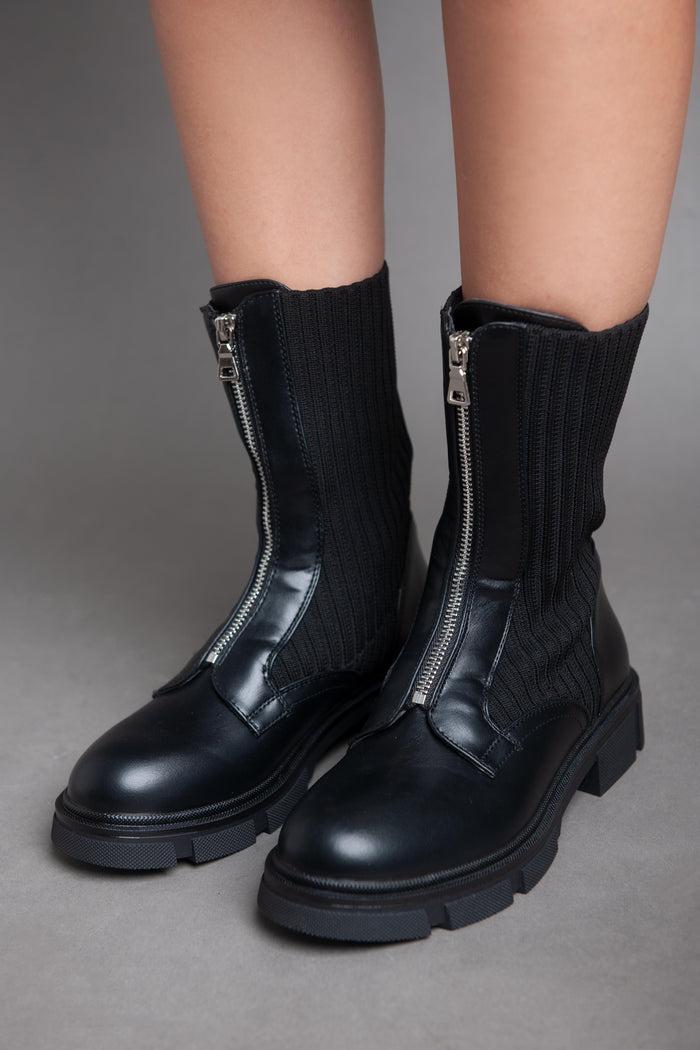 Bree Sided Socks - Half Boot - Black