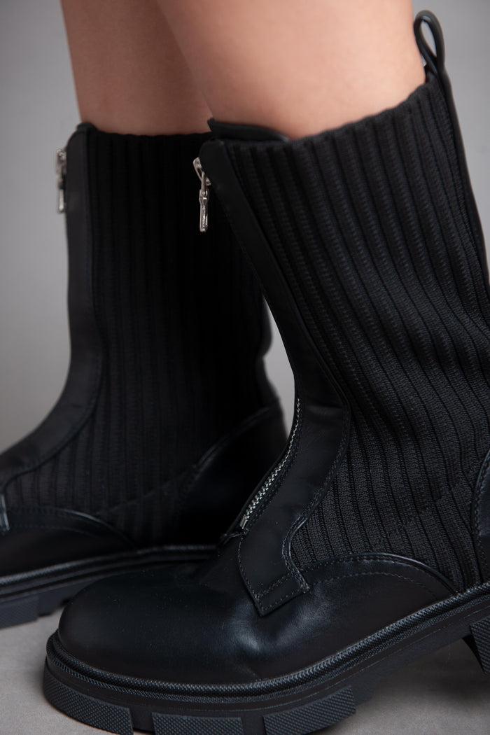 Bree Sided Socks - Half Boot - Black