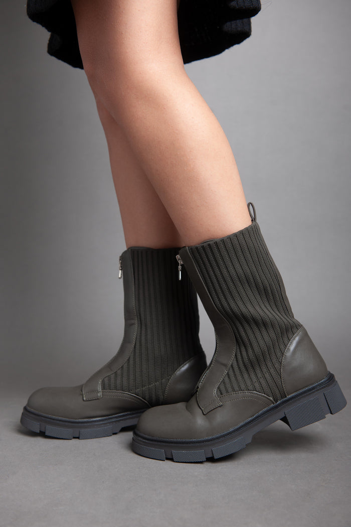 Bree Sided Socks - Half Boot - Green