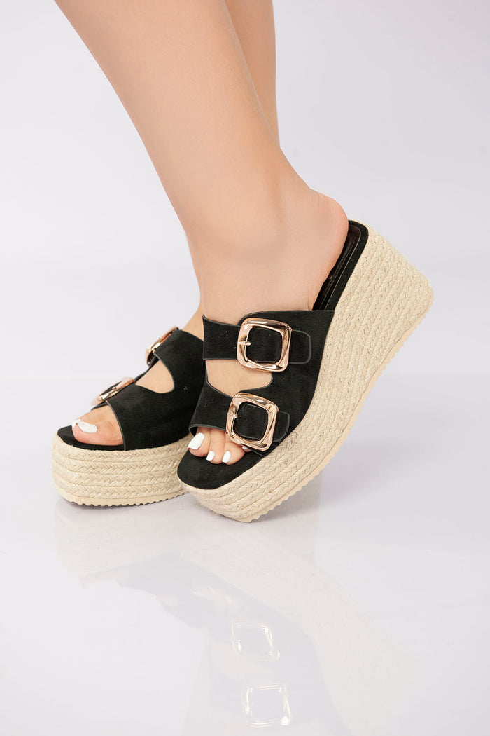Bree Sierra Buckle Sandal - Black
