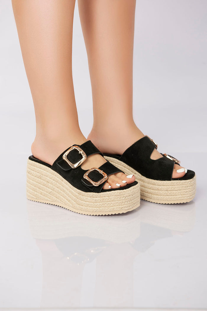 Bree Sierra Buckle Sandal - Black