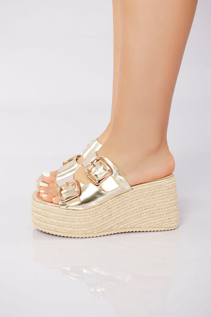 bree Sierra Buckle Sandal - Gold