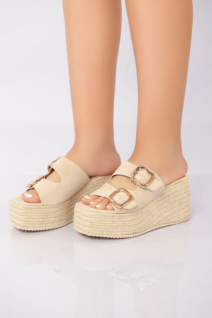 Bree Sierra Buckle Sandal - Khaki