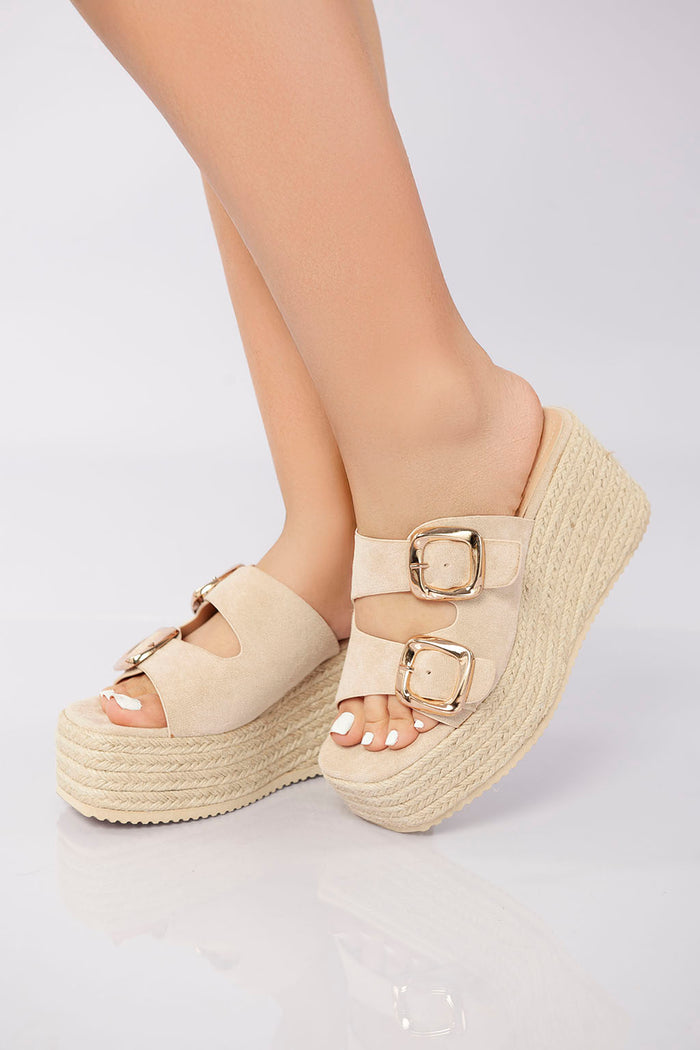 Bree Sierra Buckle Sandal - Khaki