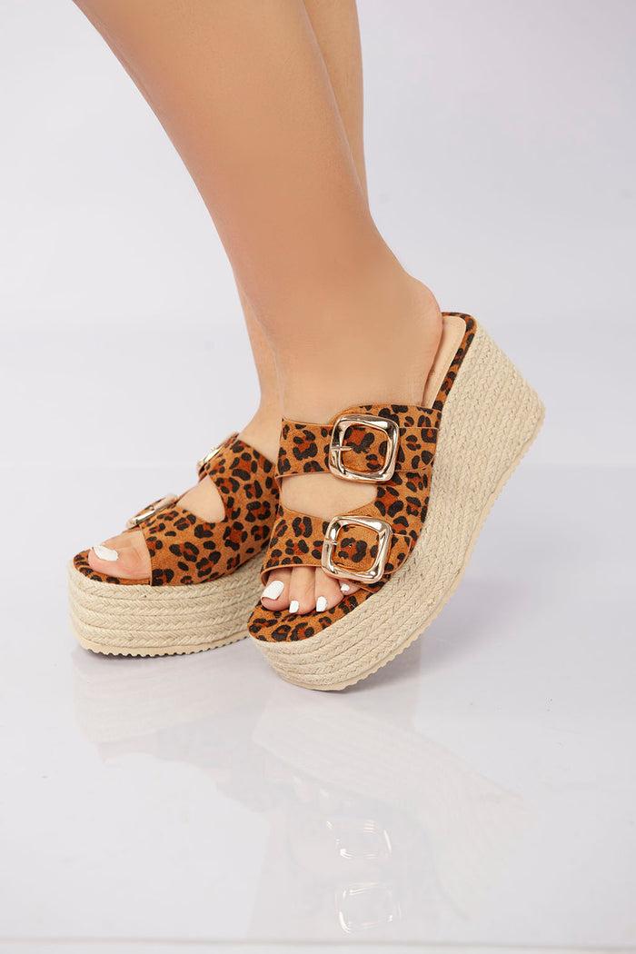 Bree Sierra Buckle Sandal - Leopard