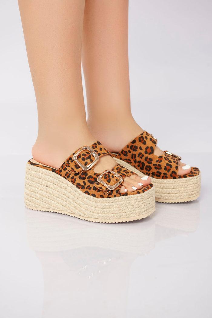Bree Sierra Buckle Sandal - Leopard