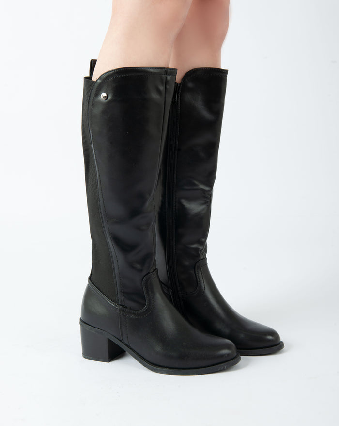 Bree Sleek Mid-Calf Boots - Black