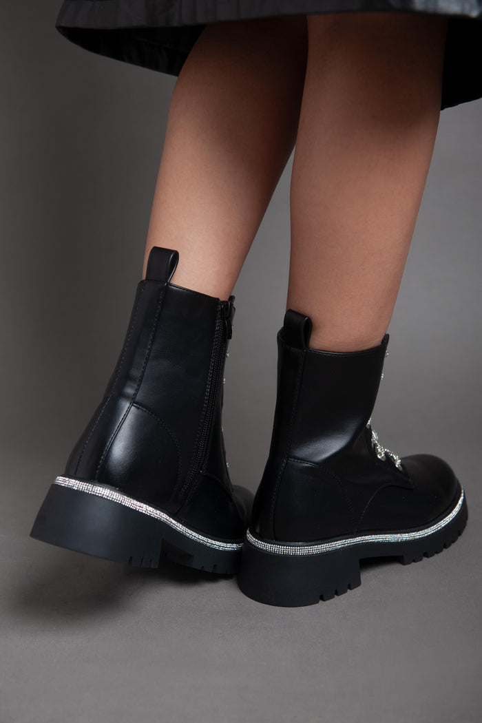 Bree Sparkle Lace Boot - Black