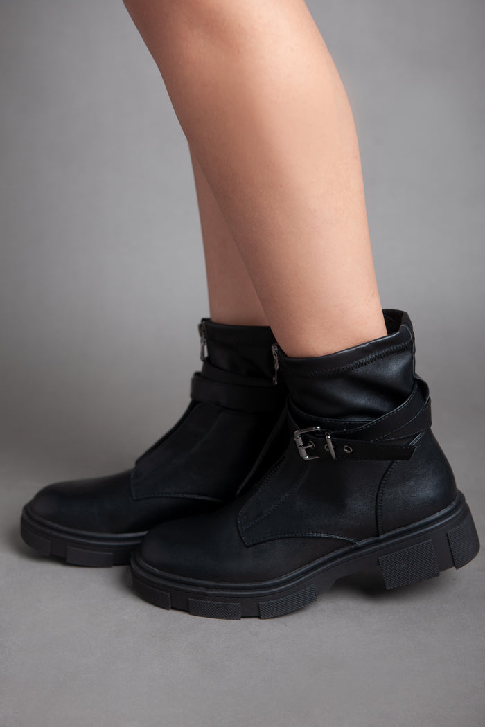 Bree Strap Ankle Boot - Black
