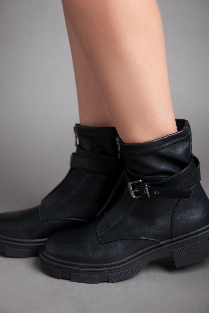 Bree Strap Ankle Boot - Black